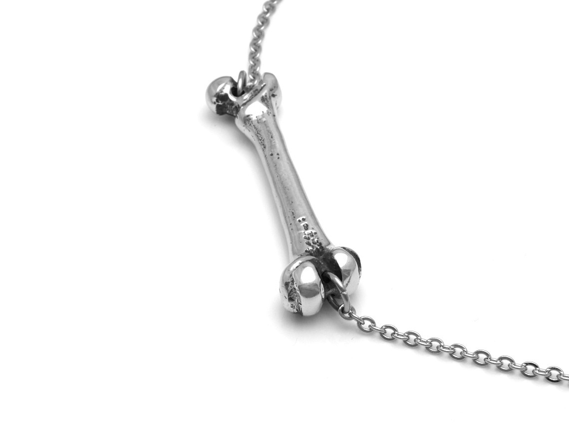 Femur Lårben Halsband Choker, Handgjort Anatomi Smycke - 2