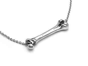 Femur Lårben Halsband Choker, Handgjort Anatomi Smycke