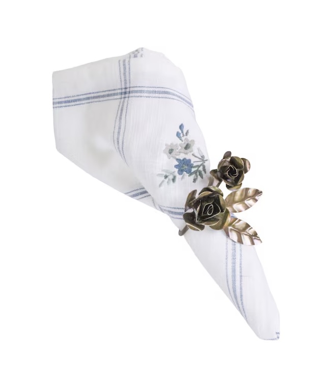 Servetthållare servettring ros antikmässing färg shabby chic lantlig stil Gårdsromantik - 2