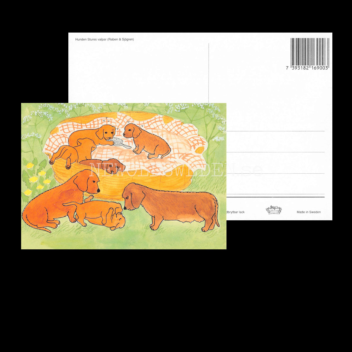 Hunden Stures valpar - Gunilla Ingves - Vykort A6 - 406 - 2