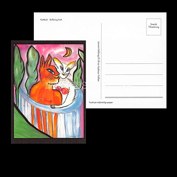 Kattbok  Balkong katt - Lennart Hellsing - Ulrica Hydman-Vallien - Vykort A6 - 406