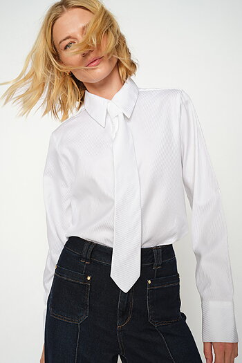 MMAyen Stripe Shirt White