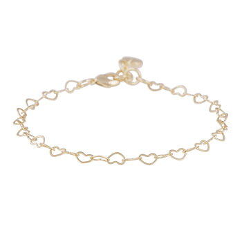 Snö Of Sweden Lovely Hearts Chain Bracelet Gold