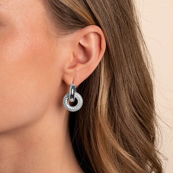 Snö Of Sweden Liz Double Ring Crystal Ear Silver/ Clear