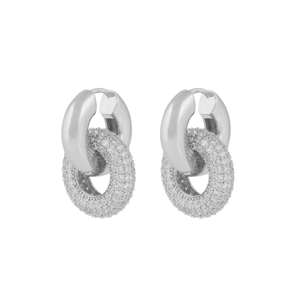Snö Of Sweden Liz Double Ring Crystal Ear Silver/ Clear
