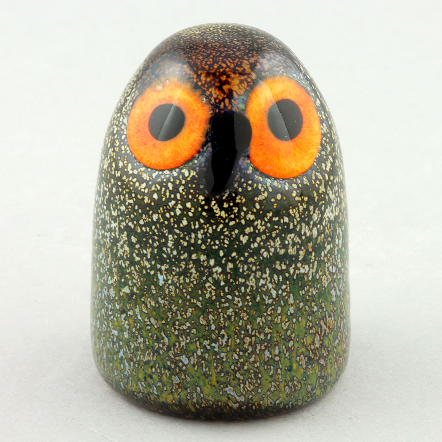 オイバトイッカ 注意深いフクロウの子 ガラスの鳥 イッタラ 置物 2004年 IITTALA イッタラ フクロウ 子 置物 バードバイトイッカ イエロー 青