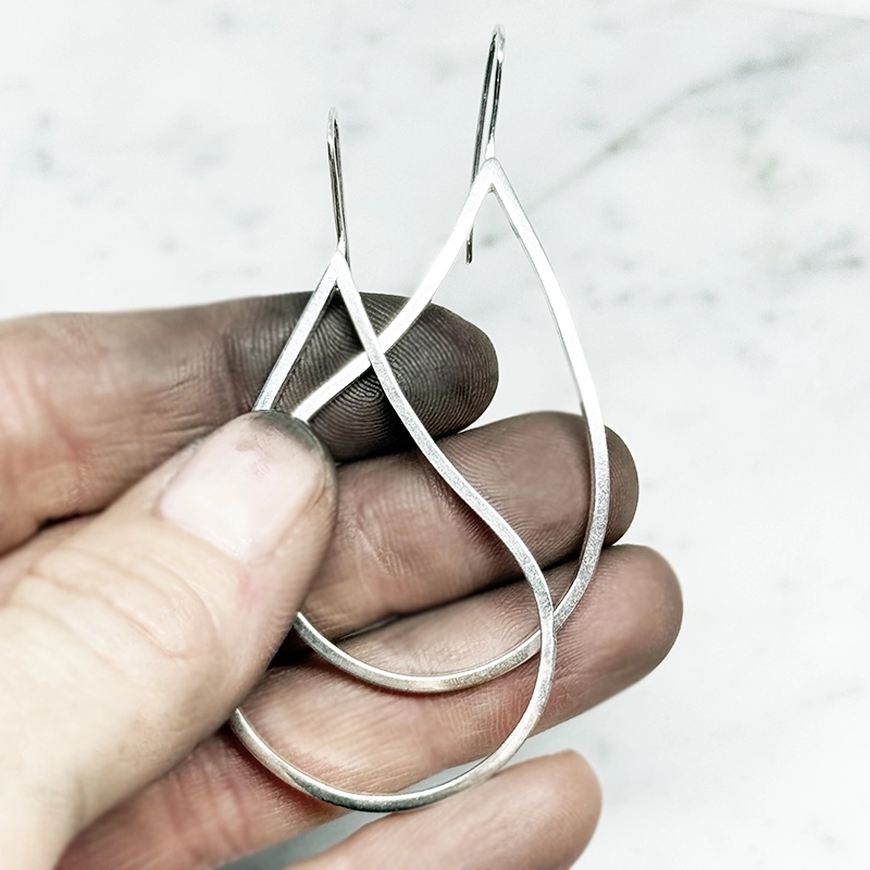 Earrings silver -TEAR DROP - 4