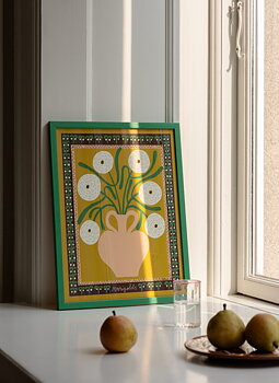 Poster White Marigolds In Vase 30x40 cm