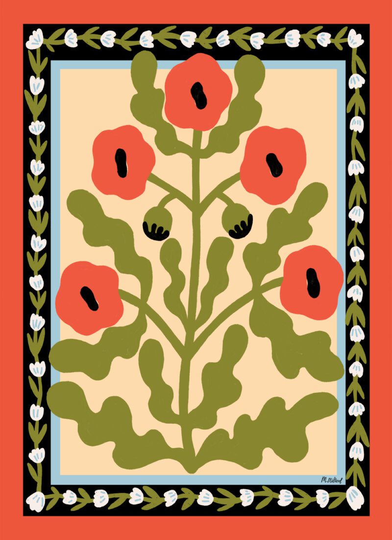 Poster Red Poppies 30x40 cm