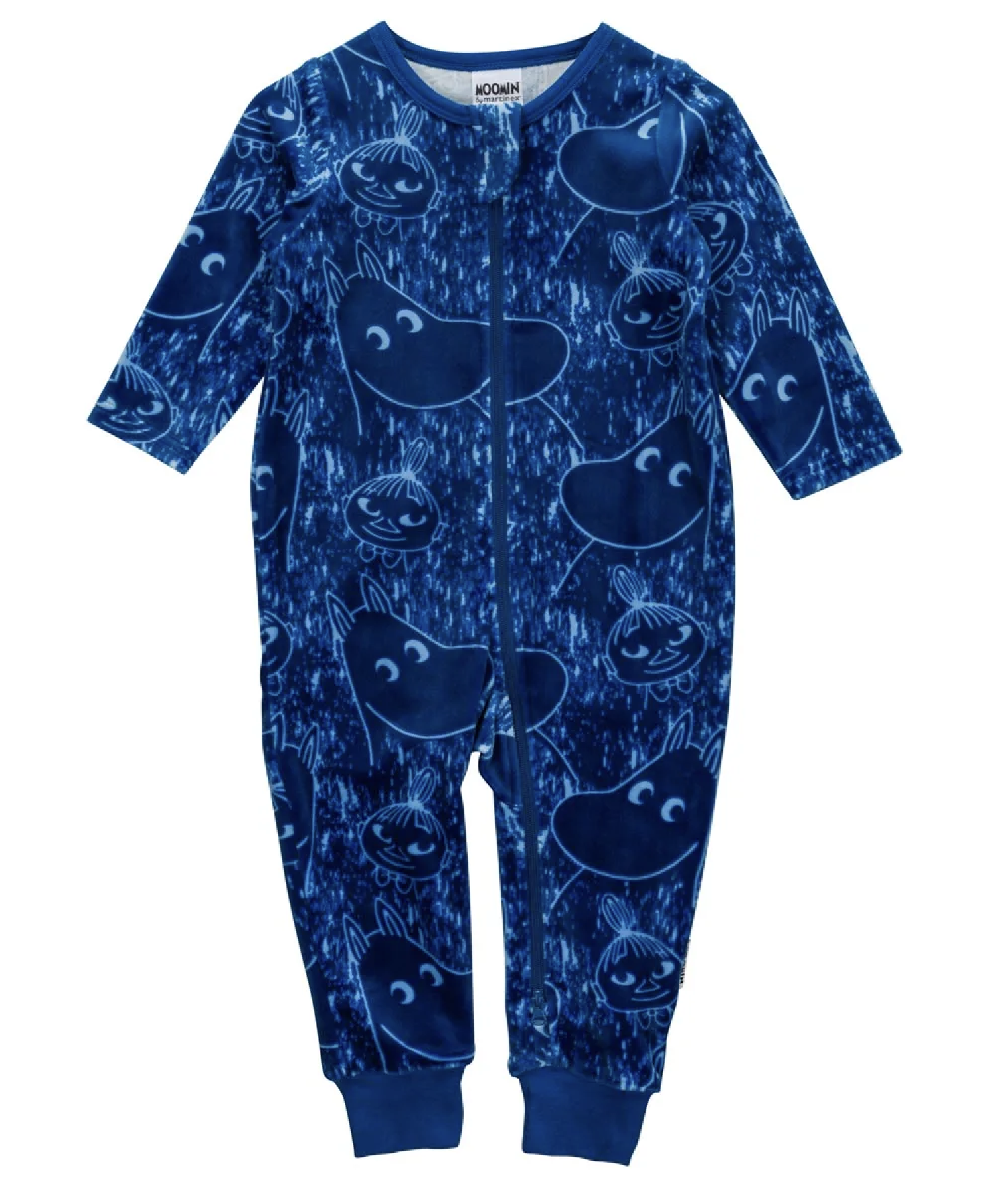 Moomin Baby Velour Pajamas - Smiling Blue