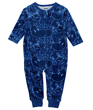Moomin Baby Velour Pajamas - Smiling Blue