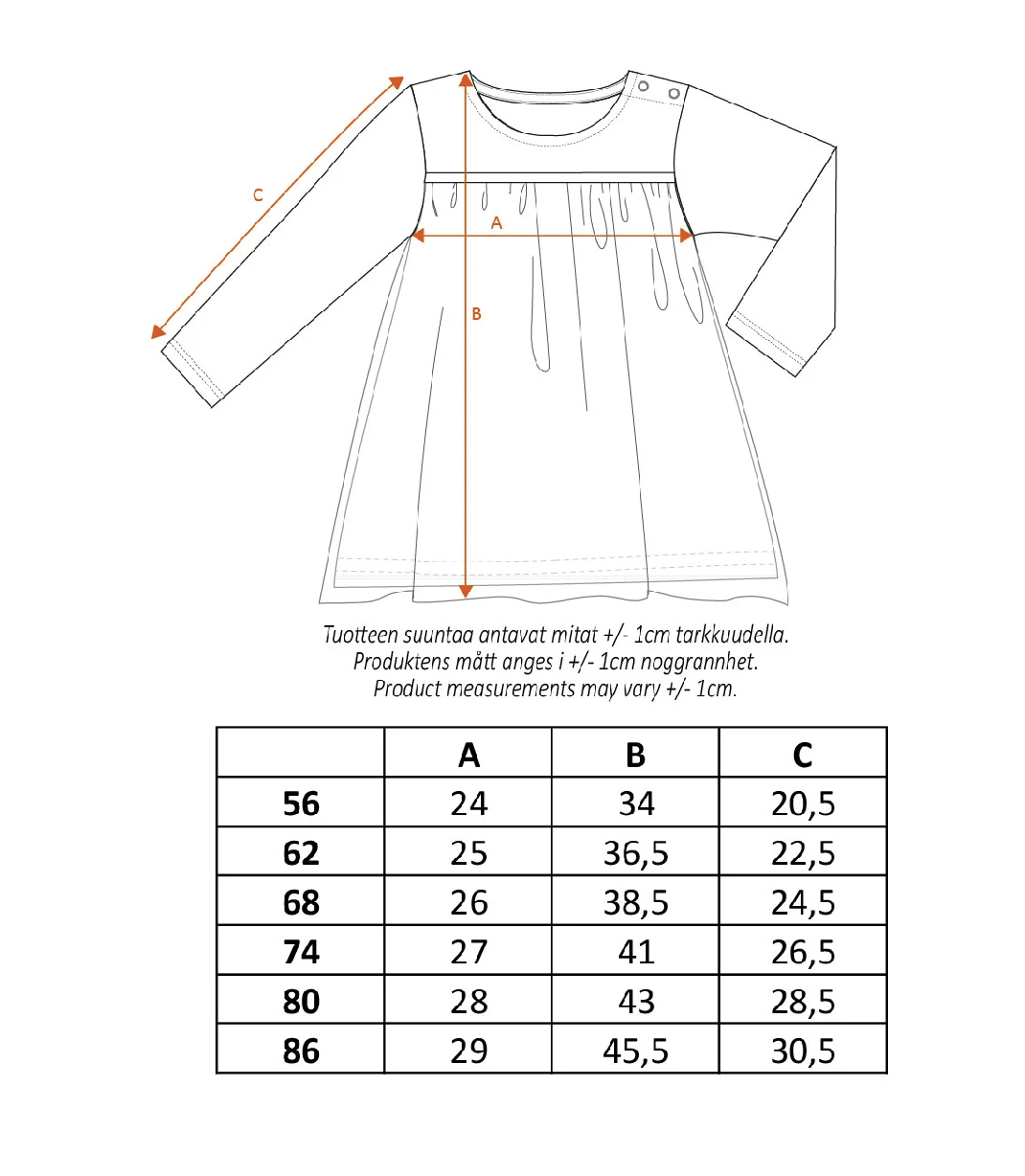 Moomin Baby Dress - Whisper Pink - 3