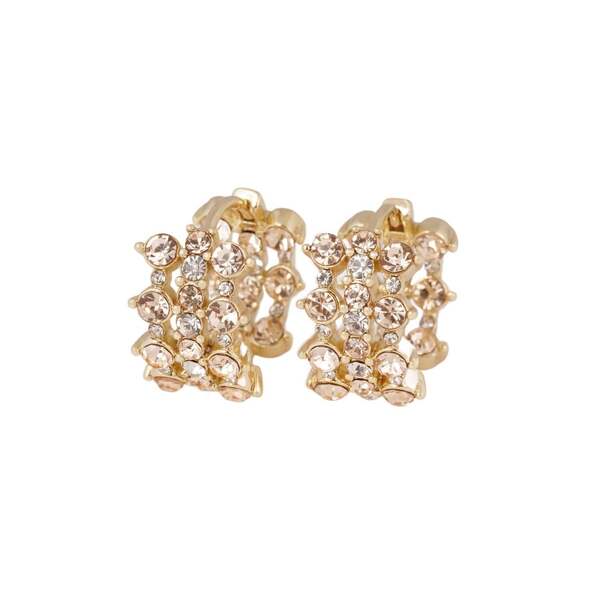 Snö Of Sweden Sprinkles Small Tripple Crystal Ring Ear Gold/Rosa