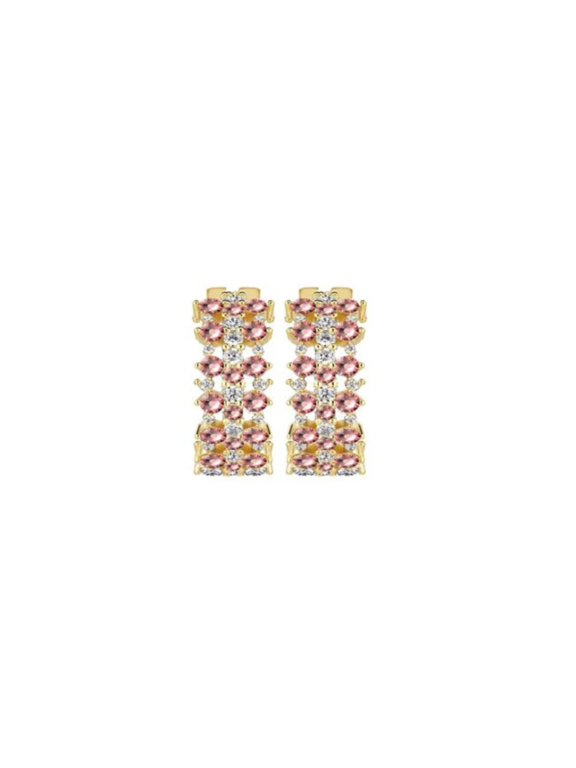 Snö Of Sweden Sprinkles Small Tripple Crystal Ring Ear Gold/Rosa - 2