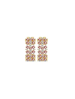 Snö Of Sweden Sprinkles Small Tripple Crystal Ring Ear Gold/Rosa