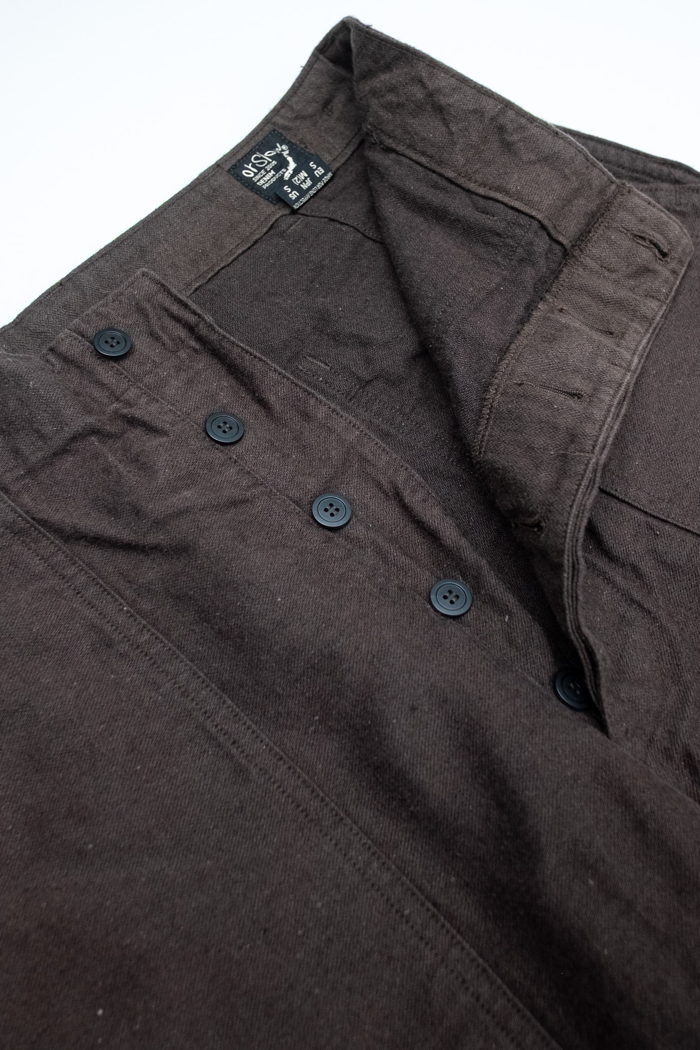 Orslow - Relax Fit Cotton Linen Moleskin Fatigue Pants Charcoal - 5