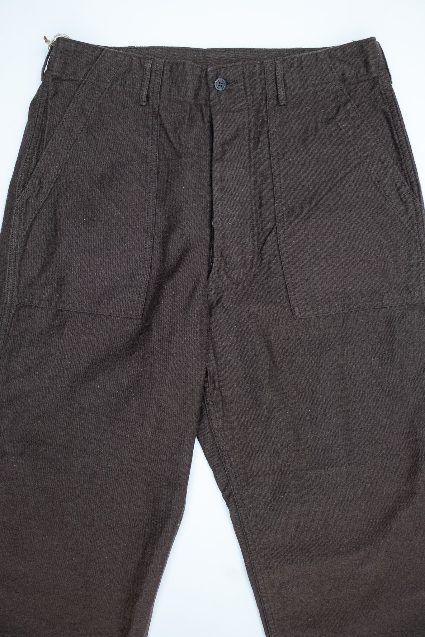 Orslow - Relax Fit Cotton Linen Moleskin Fatigue Pants Charcoal - 4