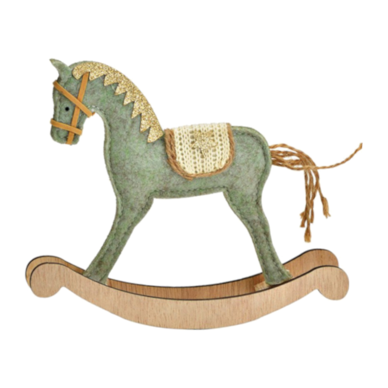 Ornamental Horse Felt Green Small