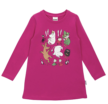 Moomin Child Tunic - Whirlybird Fuchsia