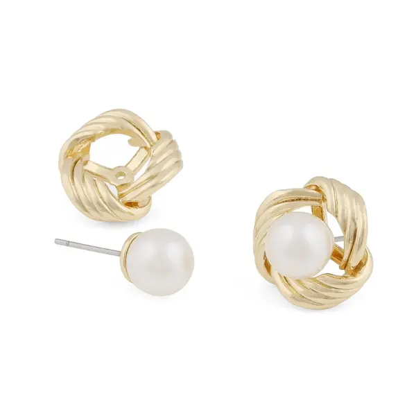 Snö Of Sweden Soao Pearl Knot Ear Gold/White - 3