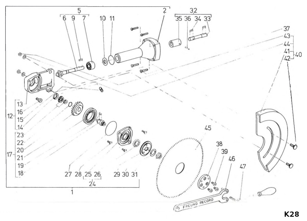 Bearing Freund K23/K28, drive shaft - 3