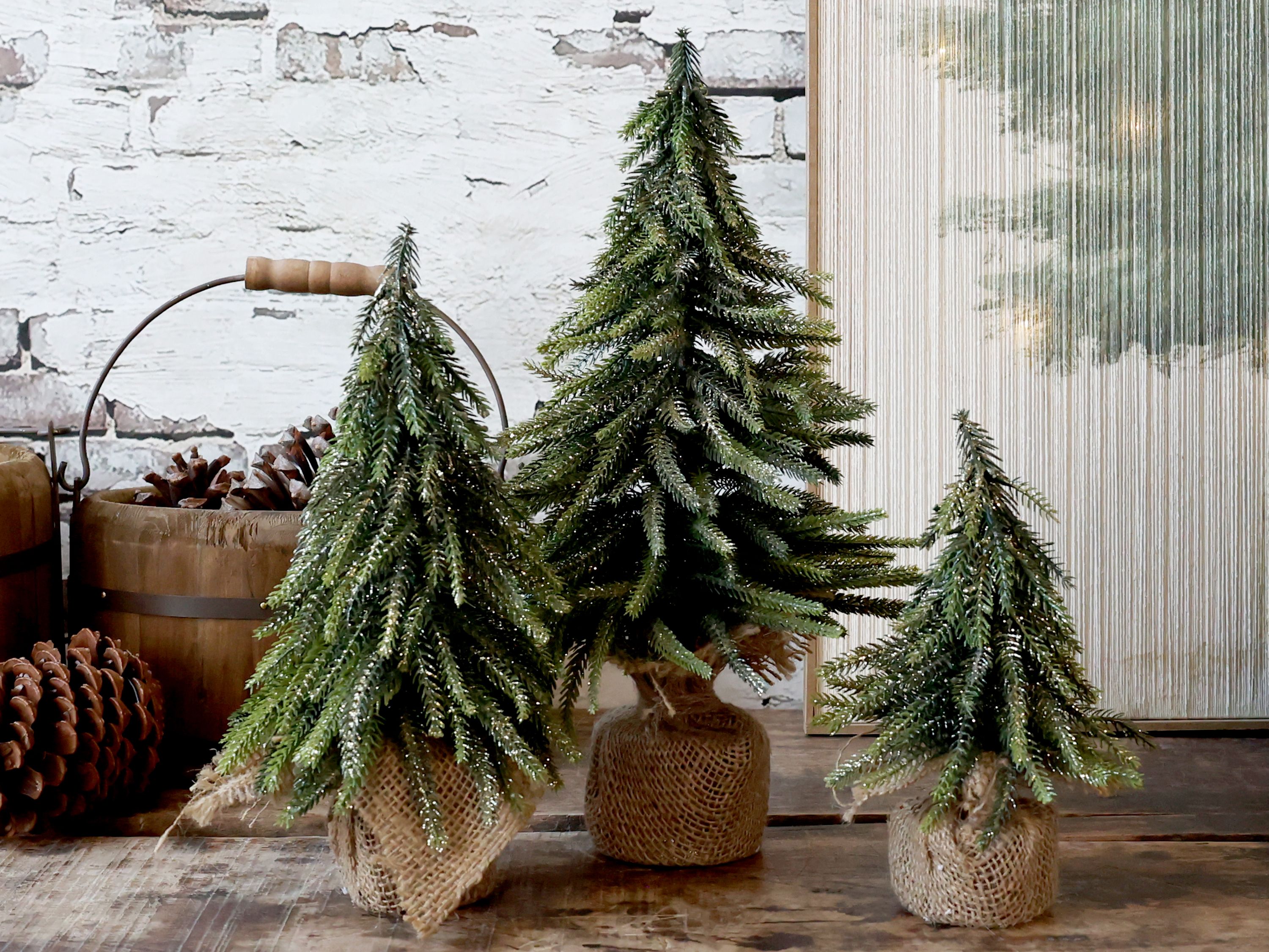 Gran Fleur med guldglitter - 27 cm - Natur 
