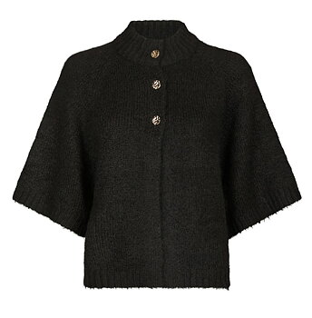 Neo Noir Benuta Fluffy Knit Cardigan, Dark Brown