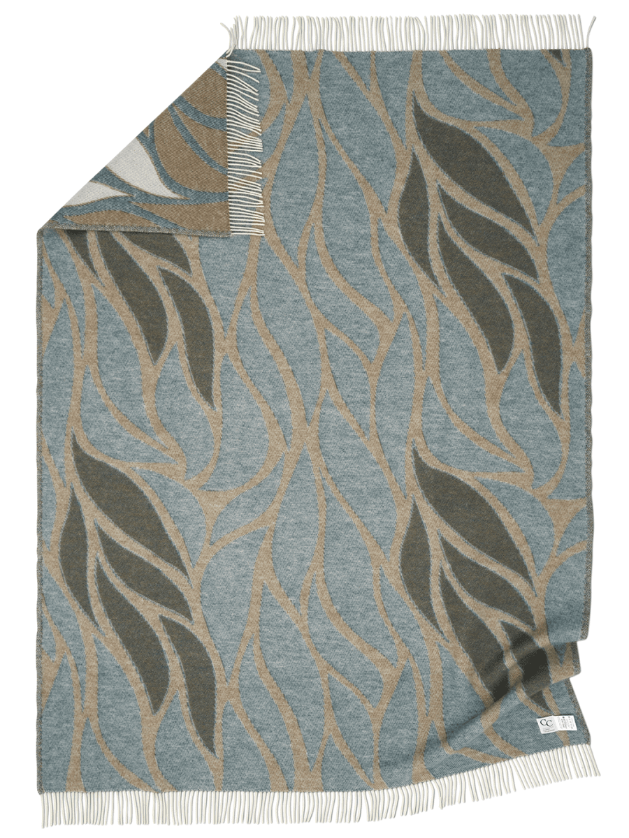 Pläd Leaf Teal 130X170cm - 4