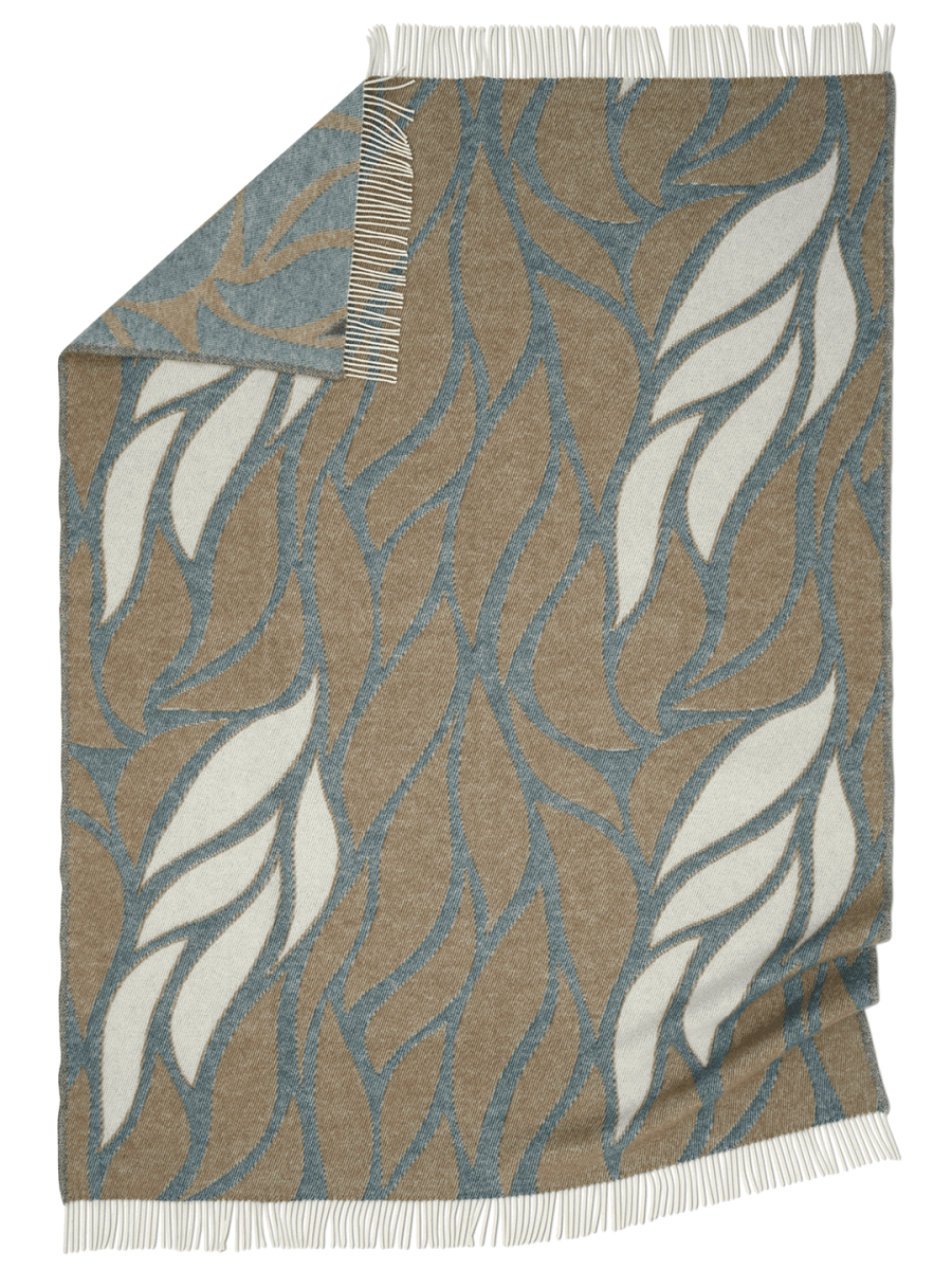 Pläd Leaf Teal 130X170cm - 2