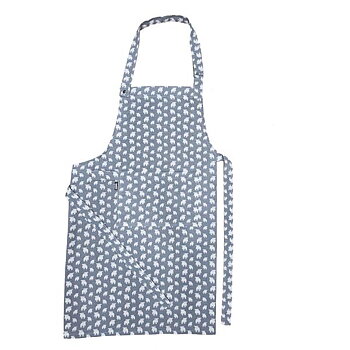 Apron Moz Recycled cotton, blue/white