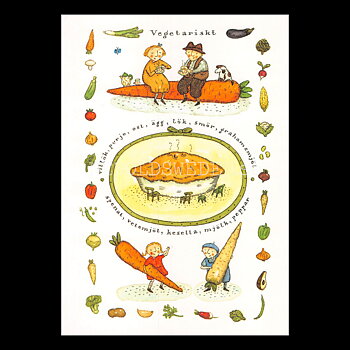 Barnfamiljens bästa mat - Vegetariskt  - Nr: 5 - Charlotte Ramel - Vykort A6 - 556