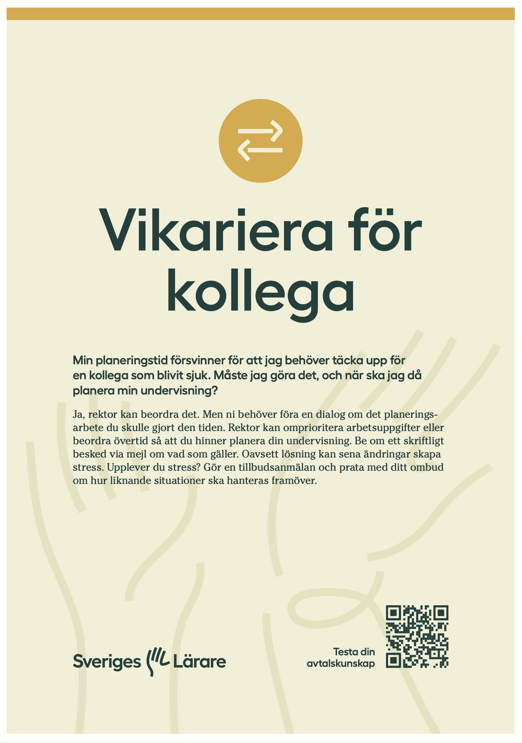 Vikariera för kollega – affisch A3