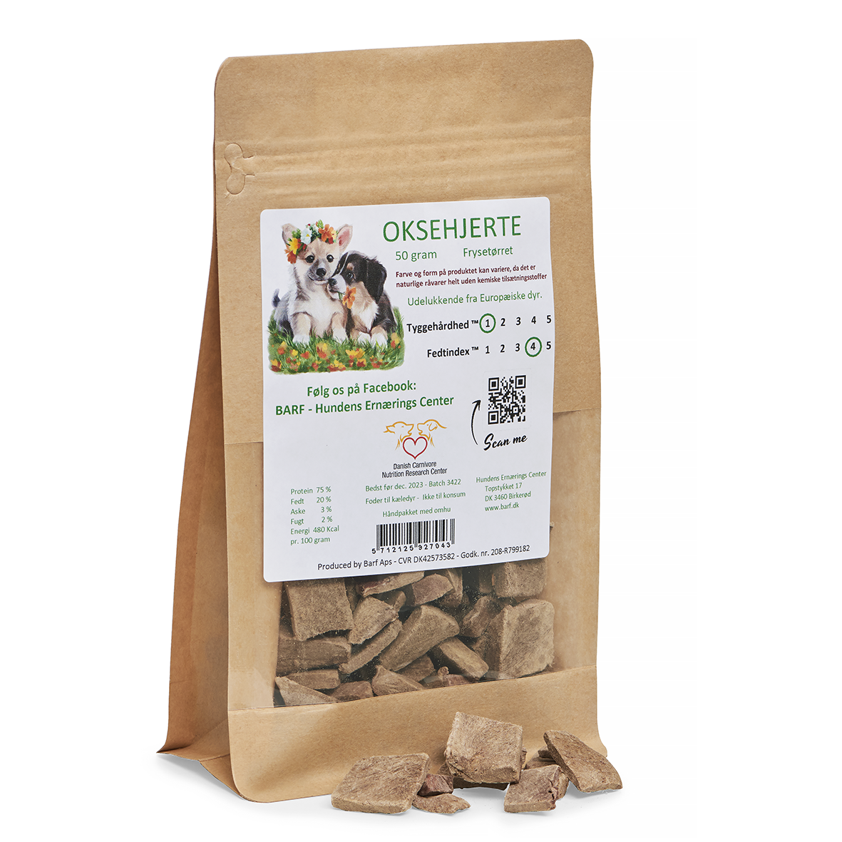 Barf Oxhjärta frystorkat 50 g