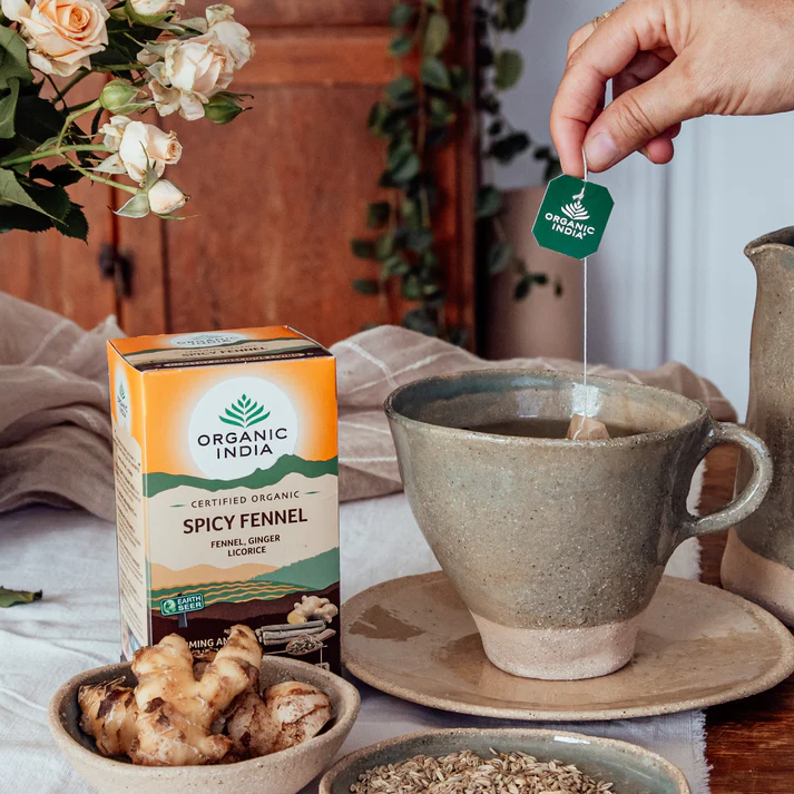 Spicy Fennel Tea Eko, Organic India - 3