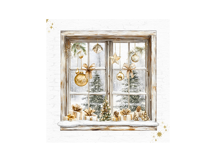 Servett Julfönster- Julservett - 12-pack - 33x33 cm
