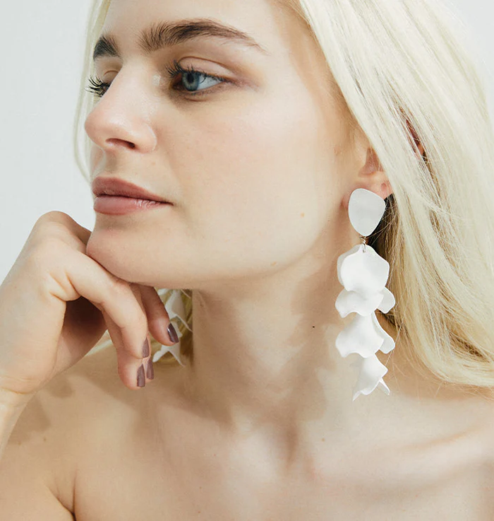 Flake earrings white - 2