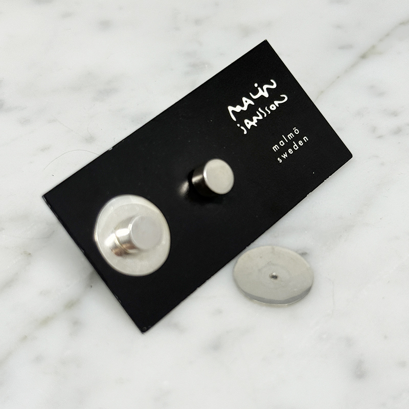 Silver earrings, incl. loose plates - 2
