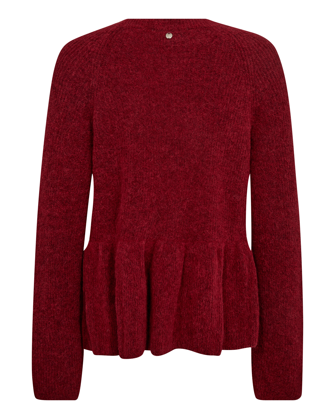Peplumjumper Thora rundringning melerad mörkröd - 2