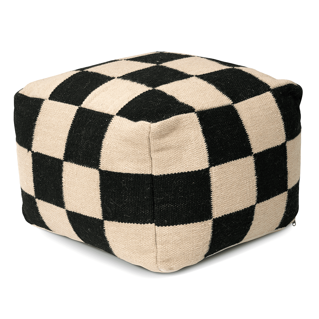 Puff Square Svart/Natur