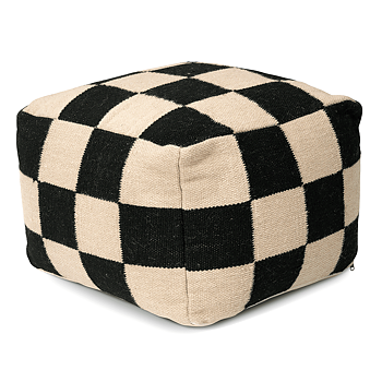 Puff Square Svart/Natur