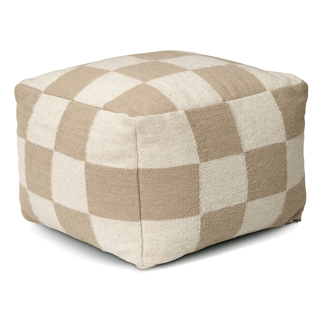 Puff Square Vit/Natur
