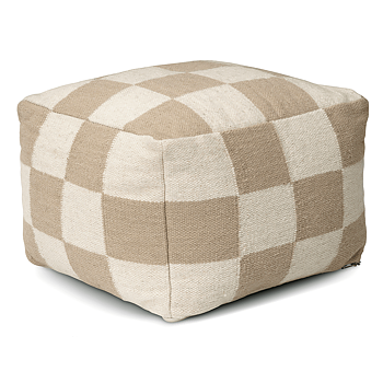 Puff Square Vit/Natur