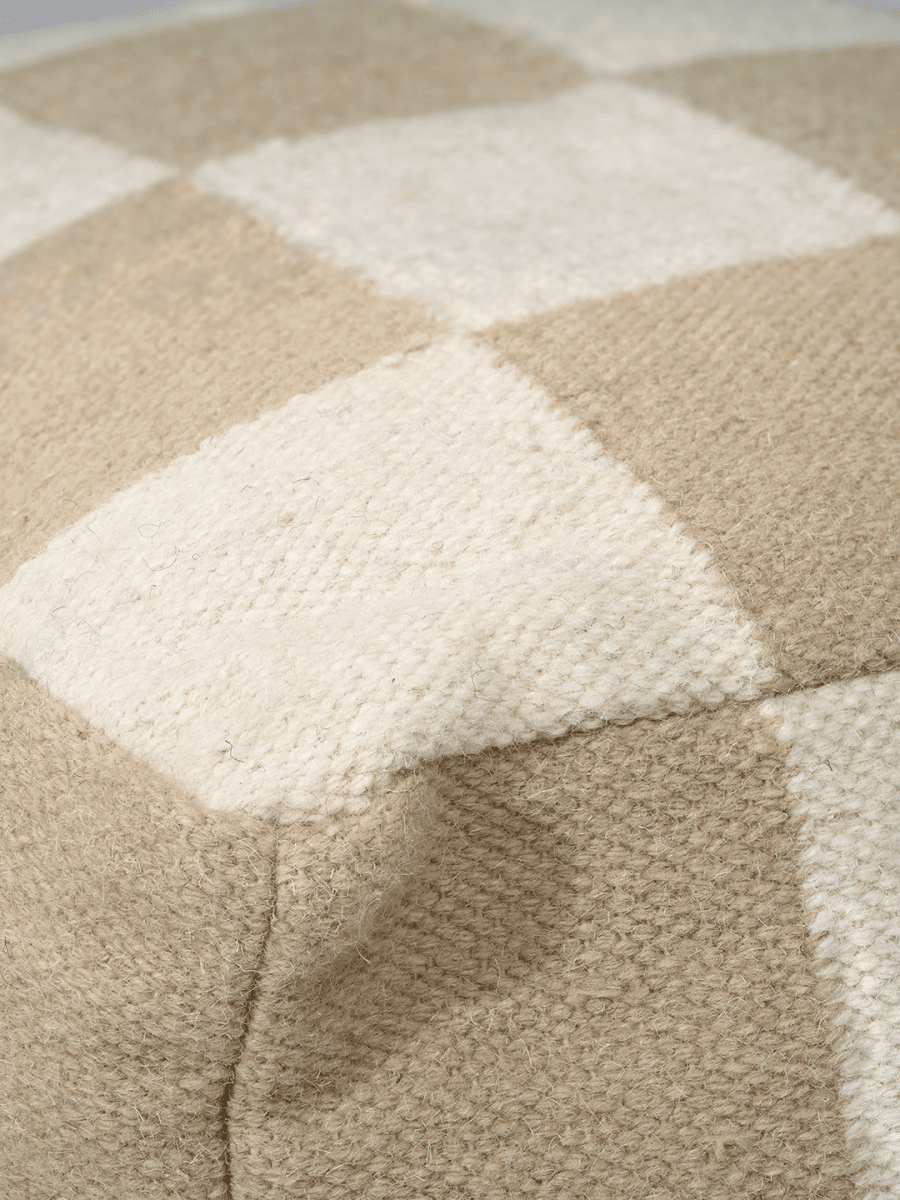 Puff Square Vit/Natur - 2