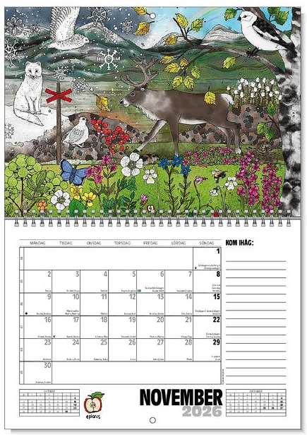 Väggkalender eplarosmotiv 2026 - 12