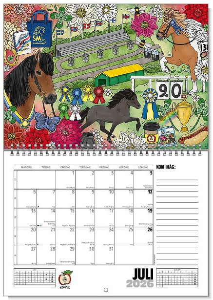Väggkalender islandshästar 2026 - 8