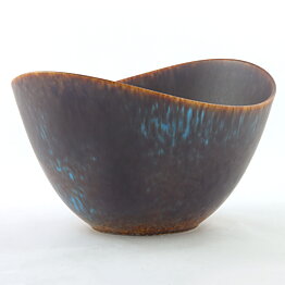 Gunnar Nylund (AXK 1957) Brown/Turquoise Rounded Bowl 21/12 cm