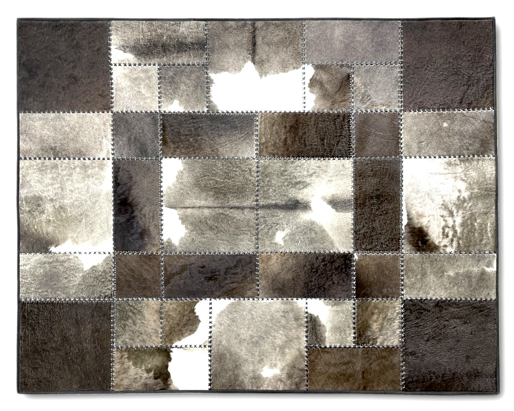 Patchwork Lädermatta 155 x 195 cm