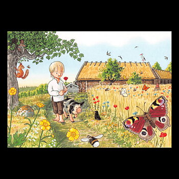 Blomstergrisen - Björn Bergenholtz - Vykort A6 - 350