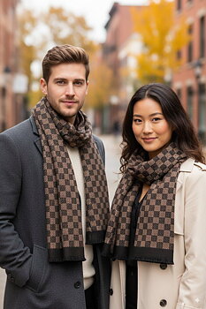Scarf unisex taupe