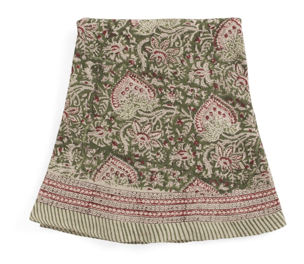 Chamois Rund Linneduk Oriental Green 220cm